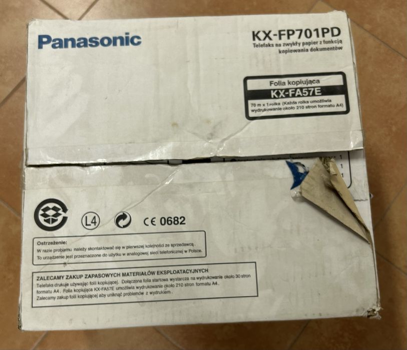 Nowy, kompletny faks Panasonic KX-FP701PD