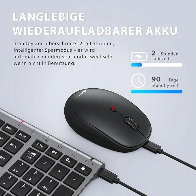 IClever Bezprzewodowa mysz  optyczna Bluetooth Akumulator
