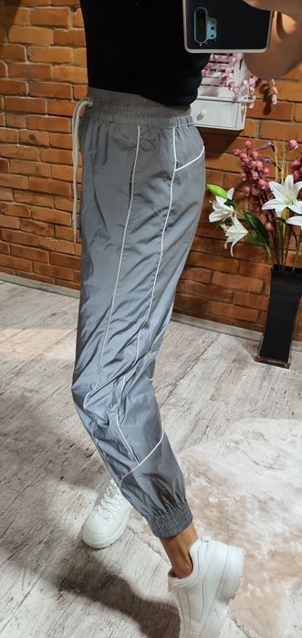 Asos angielskie spodnie świecące w nocy fluorescencyjne premium S M