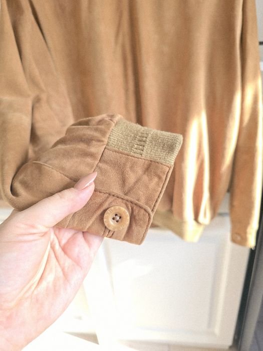 Kurtka ze skóry naturalnej zamsz XL męska bomber pilotka brązowa