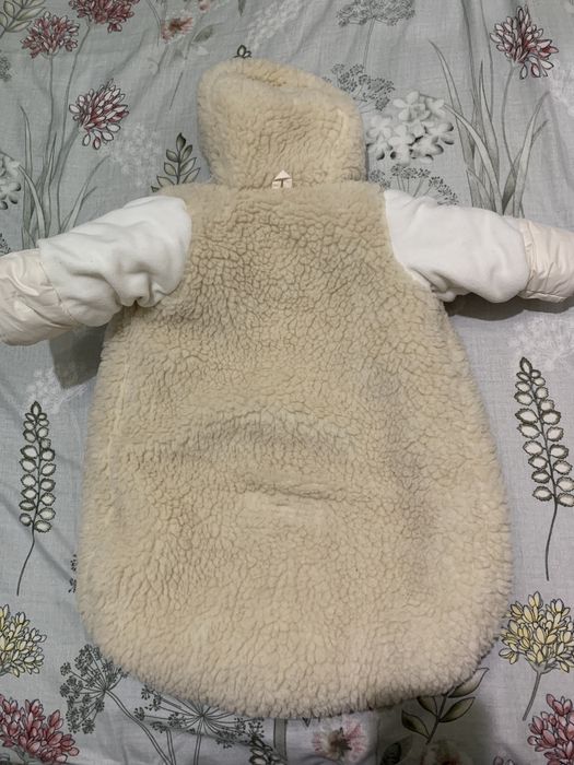 Зимовий, теплий конверт (комбез, комбінезон) для дівчинки 1-5 місяців