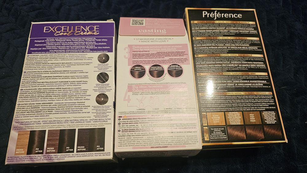 3x farba Loreal brązowe Nowe