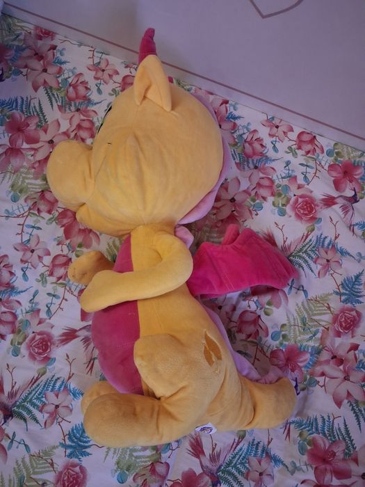 Pluszak smok żółto różowy