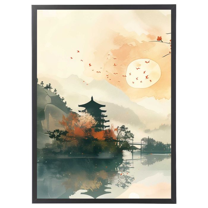 plakat krajobraz japoński, obraz japoński do salonu, plakat japonia