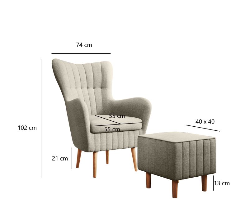 Fotel Bari/Uszak/Tkanina PREMIUM/Nowoczesny/Możliwy podnóżek