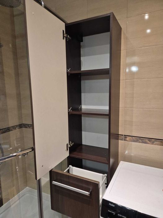 FOKUS meble łazienkowe wysoki regał wenge