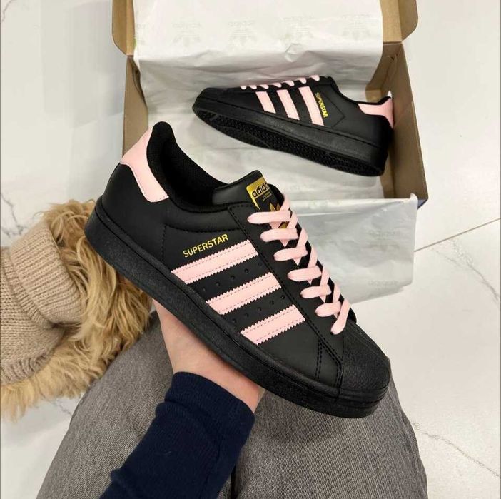 !SALE! Adidas Superstar Black/Pink 36 37 38 39 40 41 адідас рожеві