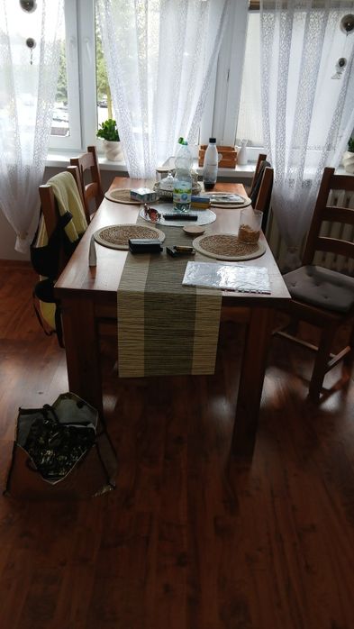 Stól drewniany wostkowany