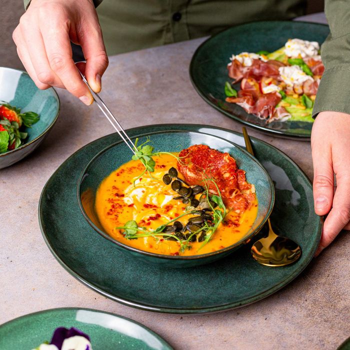 Serwis obiadowy na 6/12 osób Nowoczesny Do Zmywarki Komplet Zielony