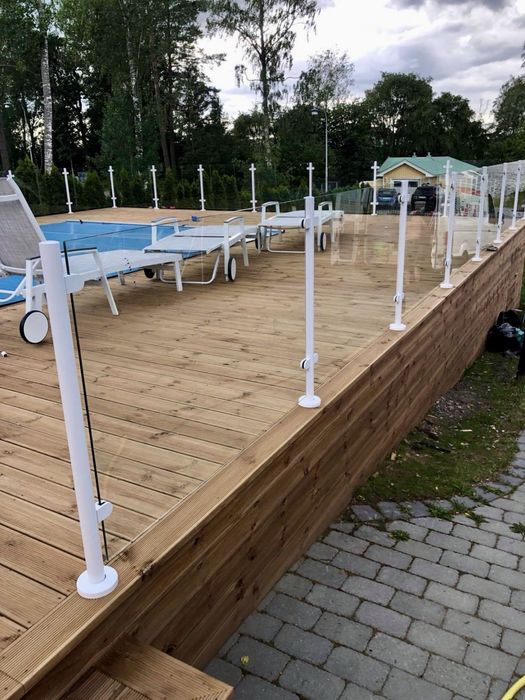 Balustrada szklana ,slupki stal nierdzewna