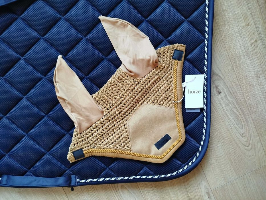 Nauszniki dla konia HORZE Delemont Golden Brown miodowe Full