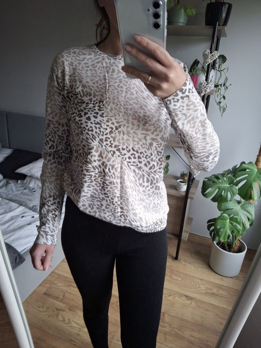 Rozmiar S, M&S bawełniana bluzka panterka, koszulka