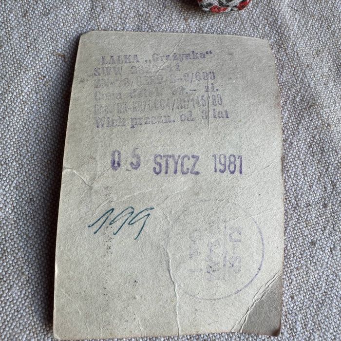 Stara Lalka Grażynka  PRL 1981 rok nowa