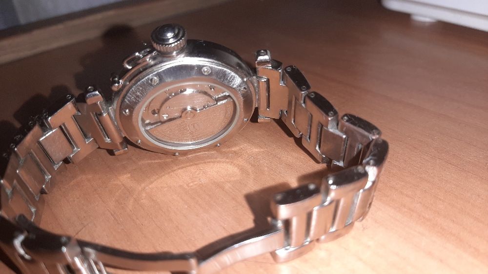 Часы Cartier Pasha с синим циферблатом и браслетом из нержавеющ стали