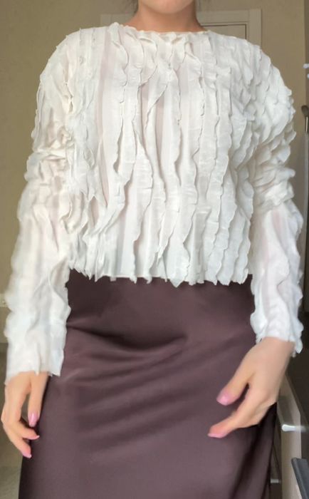 Молочна блуза в стилі бохо, розмір L-XL