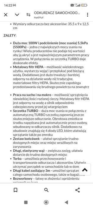 Odkurzacz samochodowy