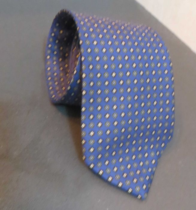 Gravata azul, estampada - Made in Italy - Usada 1 vez