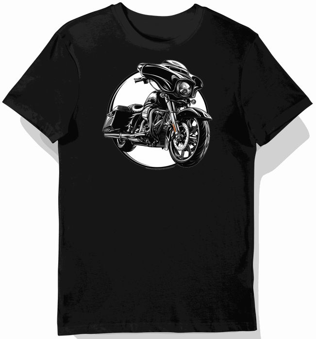 Koszulka męska czarna z motorem Harley-Davidson w stylu chrom 3XL