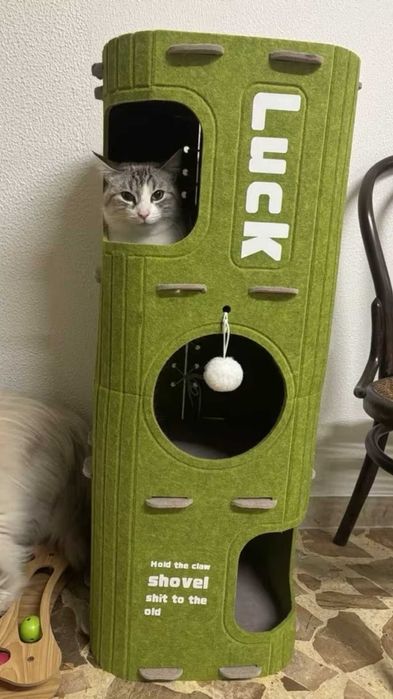 лежанка будинок трьохповерховий для котиків і малих собачок когтеточка