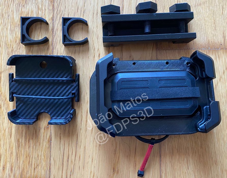 Suporte telemóvel e Racebox mini para volante de kart c/kit Sodi/Birel