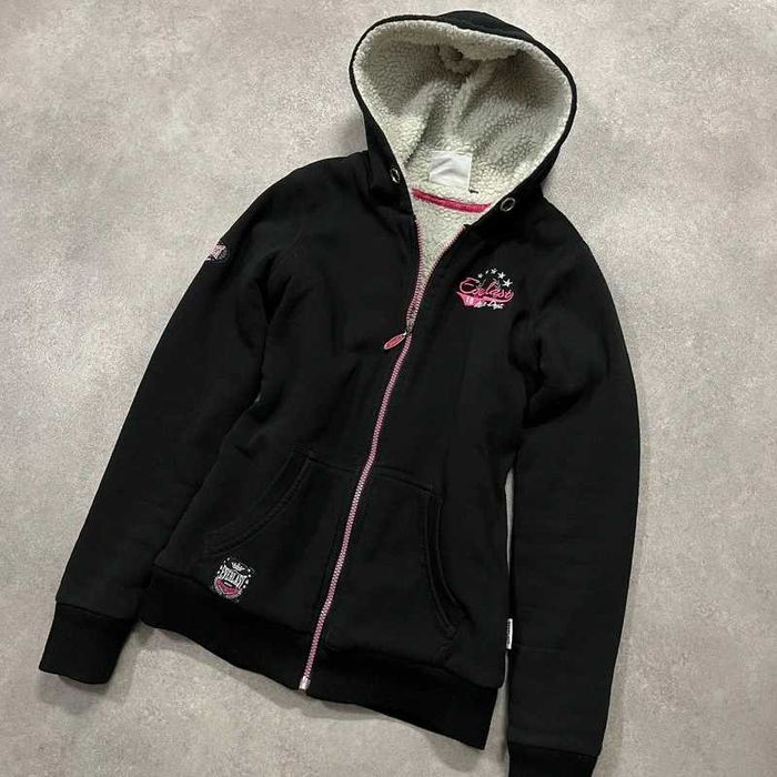 Vintage Bluza Everlast Zip Up Hoodie Sherpa Fleece Coquette Retro