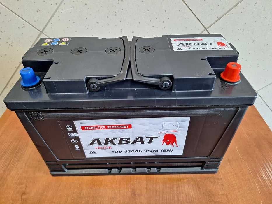 WOT Nowy akumulator Akbat 120Ah 950A Ciągnik Dostawczy Bus