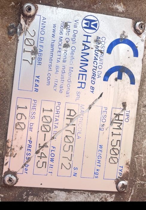 Продажа Гидромолота Hammer HM1500