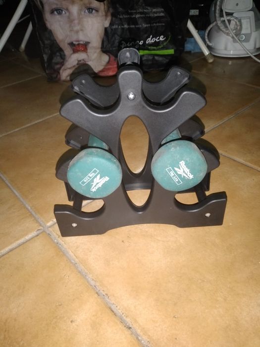 Suporte de alteres pesos com 6 divisões