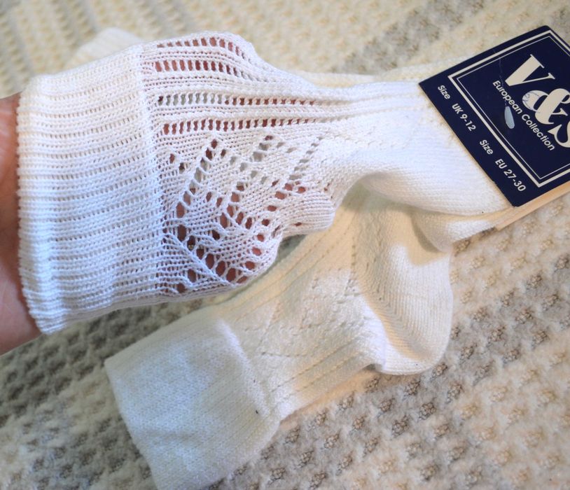 Ажурные белоснежные носочки для девочки, хлопок
