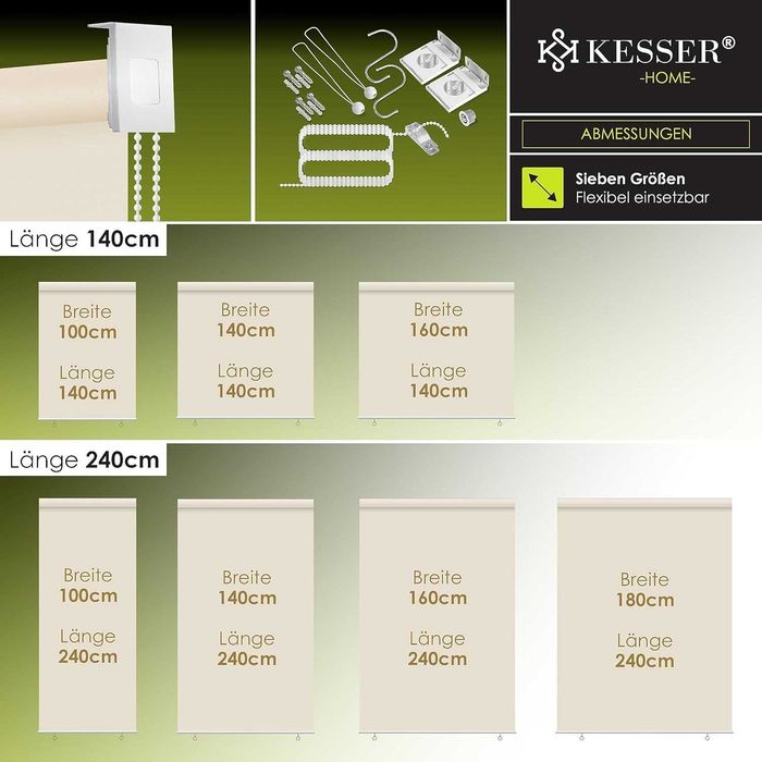 Nowa markiza balkonowa / ochrona KESSER / 140x240 / roleta !4384!