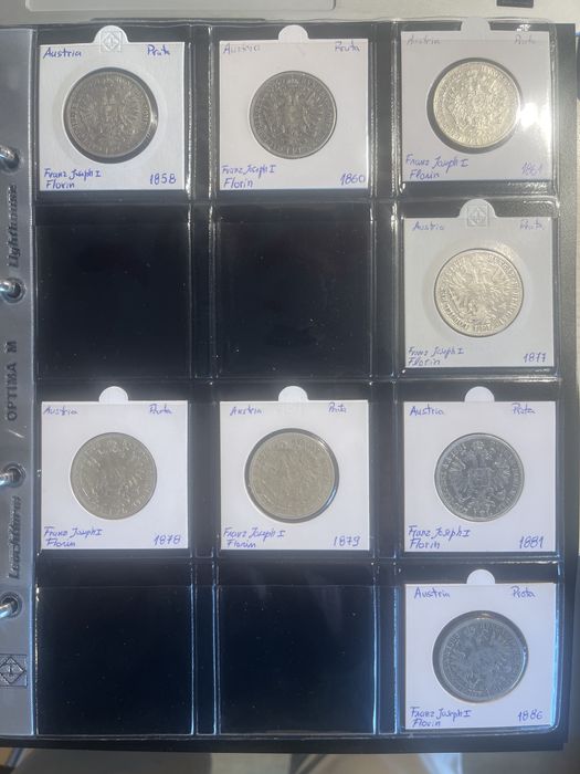 Moedas Imperio Austro-Hungaro prata (44 moedas)