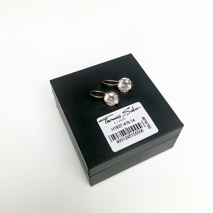 Сережки, кульчики, позолота-срібло, цирконій. Thomas Sabo, Sif Jakobs