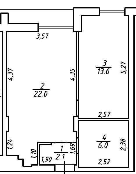 1-комнатная квартира по адресу (площадь 43 м²) - Atlanta.ua - фото 7