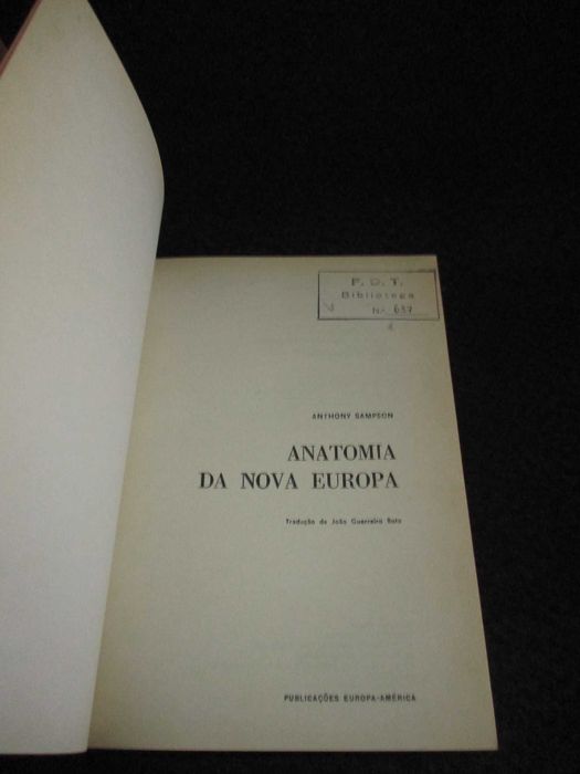Livro Anatomia da Nova Europa Anthony Sampson