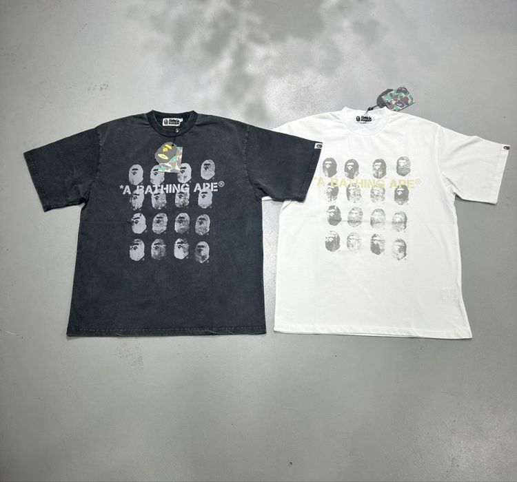 Футболка A Bathing Ape Multi Ape Head Graphic Tee (Черная / Белая) l Bape l bape l Бейп l Футболка