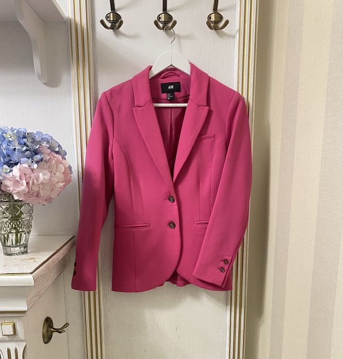 Піджак жіночий приталений, рожевий (фуксія), фірма H&M
