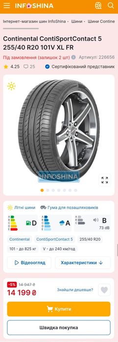 255/40r20 Continental | 2022 | Made in Portugal | Комплект/4шт | Антипрокол | Преміум літні шини | Ідеальний стан, без пошкоджень, без ремонтів