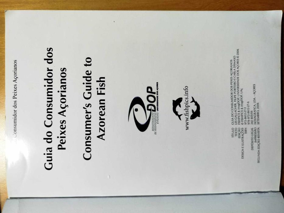 Livro Guia do Consumidor dos Peixes Açorianos, de Les Gallagher et al.