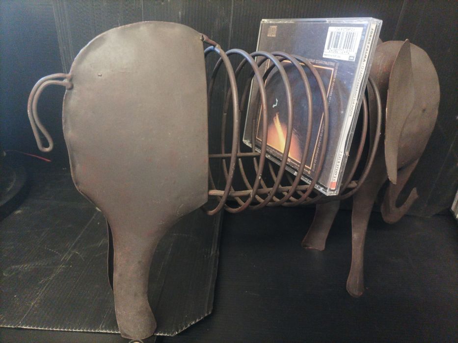 Elefante metálico suporte 8 CD/DVD