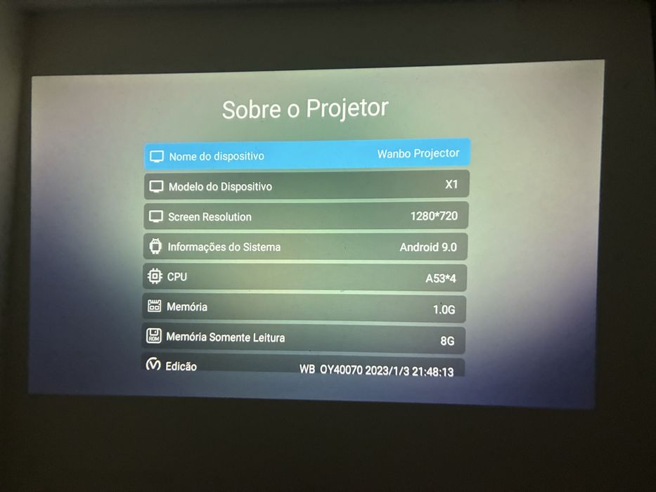 Projector Wanbo X1 Android - Versão 9
