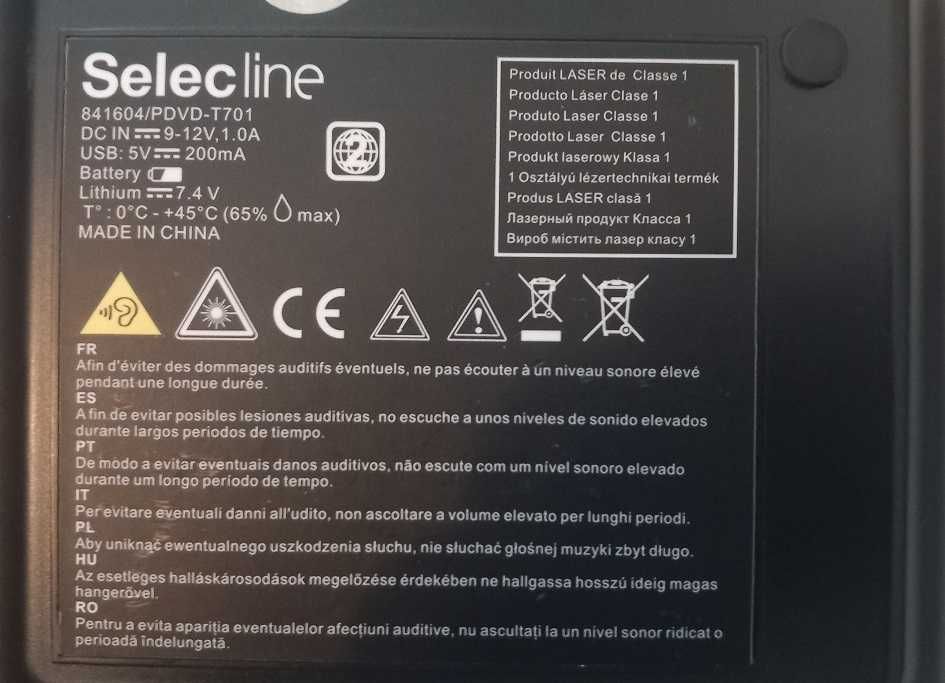 Leitor portátil de DVD Selecline T701 - Portes incluídos