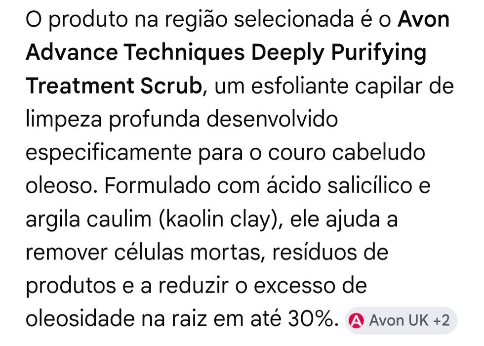 Esfoliante Capilar para Cabelo Oleoso 150ml AVON