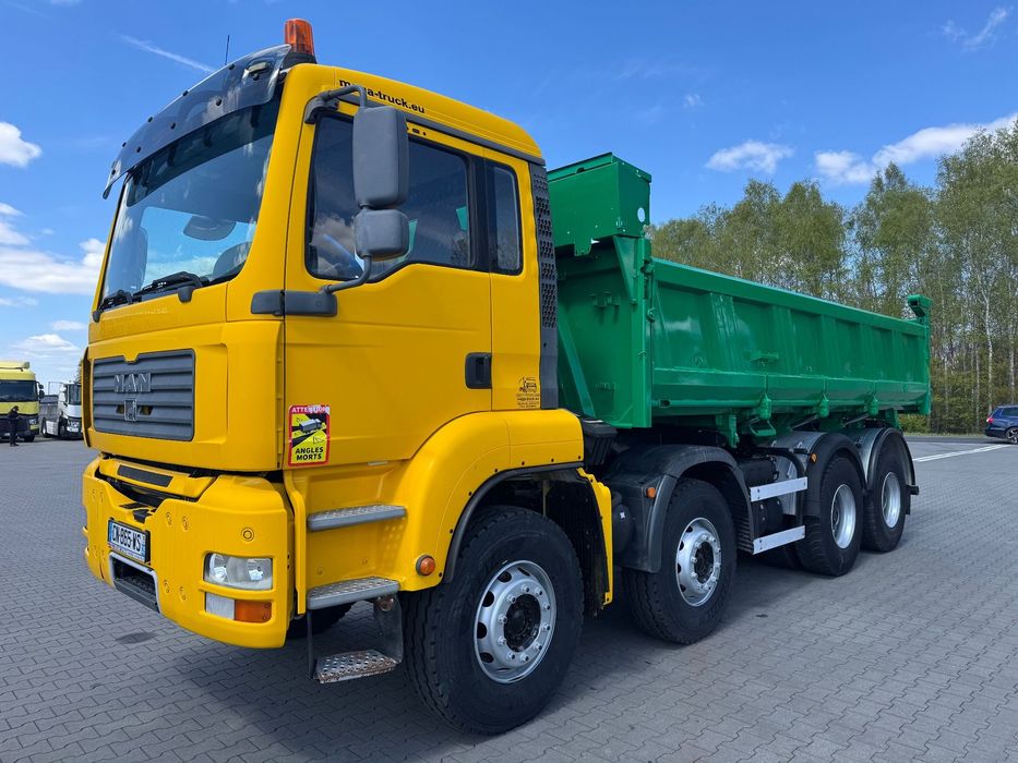 MAN TGA 35.430 8x4 MEILLER HYDROBURTA ładne i zadbane  Import Francja,opony nowe przód