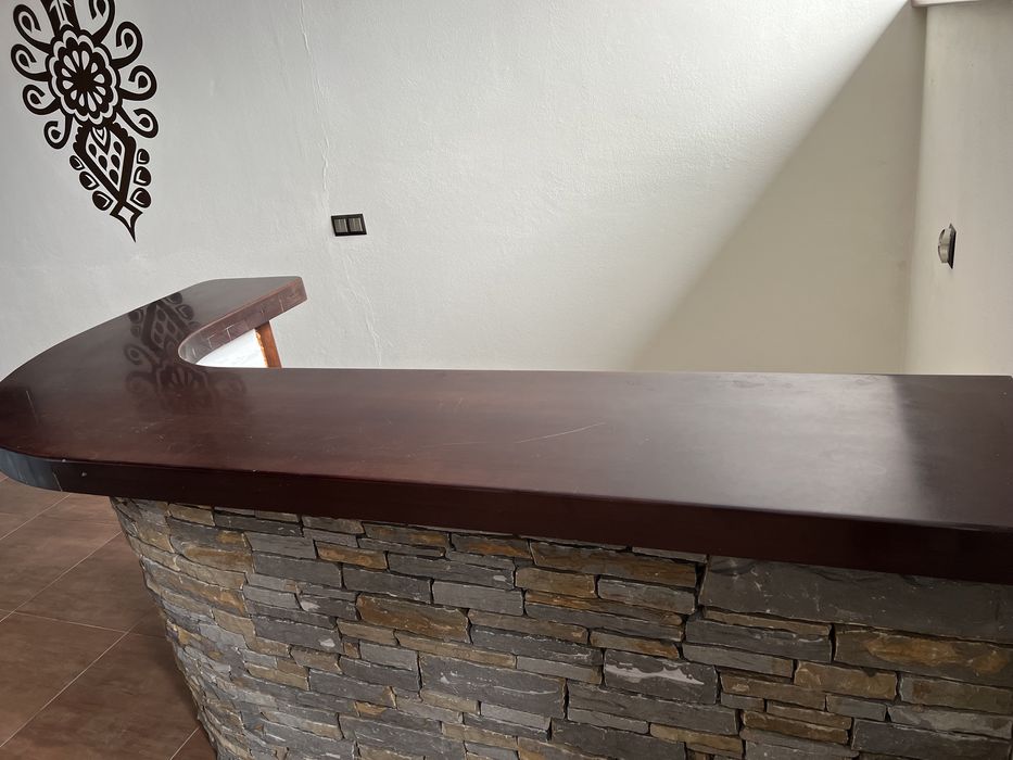 Blat recepcji, drewniany, 230 cm x 130 cm