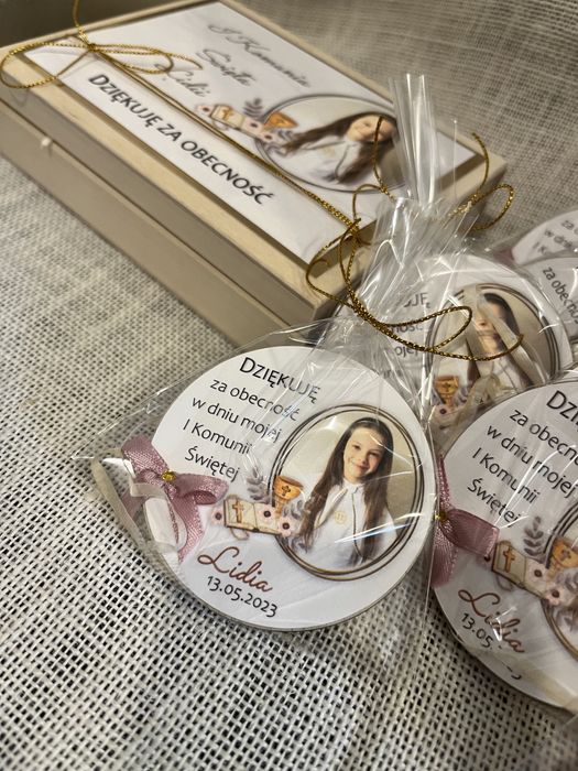 magnes pamiątka podziekowanie komunia ślub chrzest