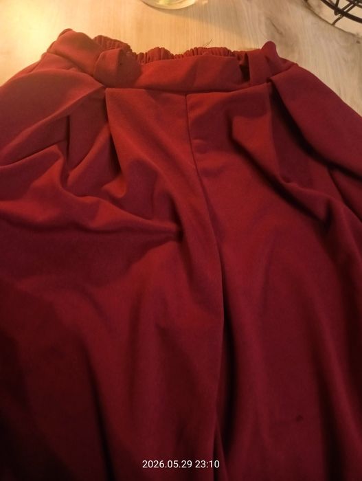 Spodnie bordo szeroka nogawka XL