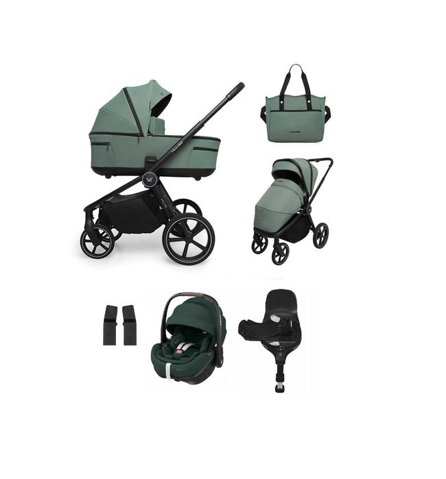 Zestaw 4w1 Muuvo Five Pine Green + Maxi Cosi Pebble 360 PRO2 baza 360