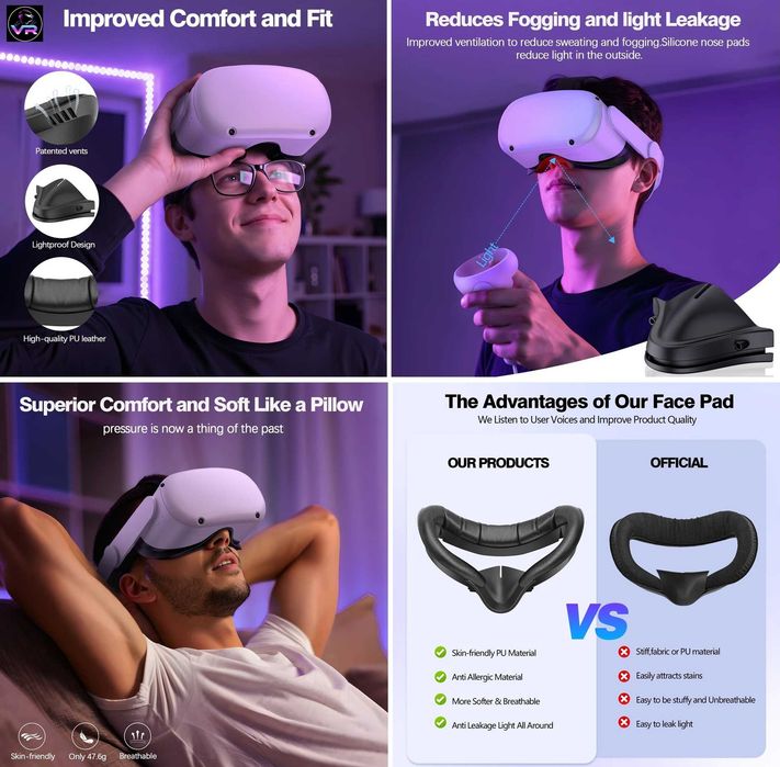 ‼️ Oculus Quest 2 Facial Interface лицьова накладка, маска Meta