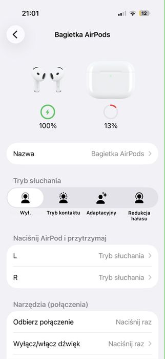 Sprzedam słuchawki AirPods 4 (ANC) posiadam paragon
