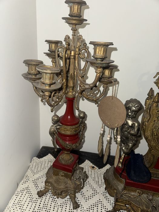 Relógio de Mesa Candelabros Vintage "Brevettato" – Itália, 1982